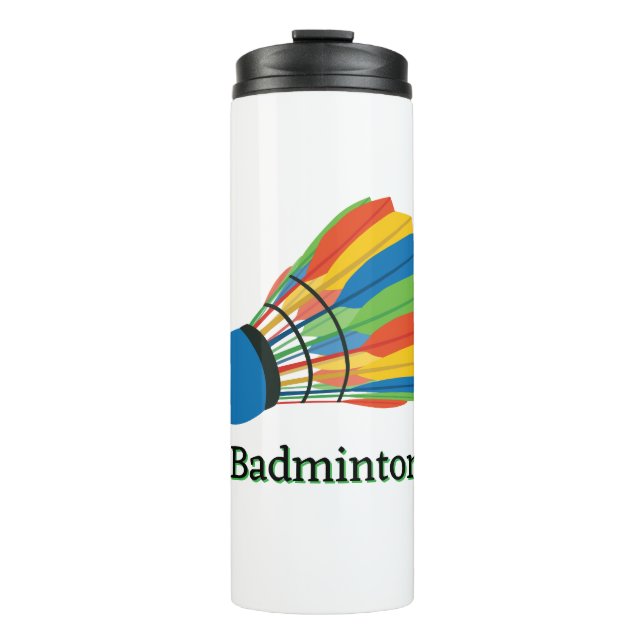 Badminton Shuttlecock Design Thermosbecher (Vorderseite)
