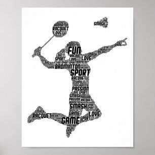 Badminton Shuttlecock Frauen Mädchen Poster