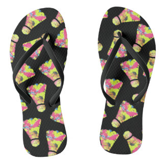 Badminton Shuttlecock Kunst Geschenk für Farben Flip Flops