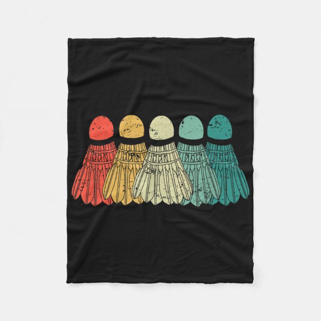 Badminton Shuttles Spiel Match Racket Ball Retro V Fleecedecke (Vorderseite)