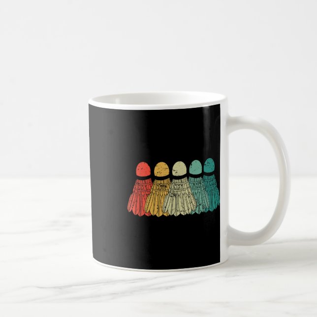 Badminton Shuttles Spiel Match Racket Ball Retro V Kaffeetasse (Rechts)