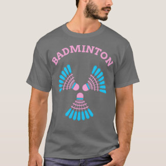 Badminton-Shuttleservice hübsch in Rosa und Blau T-Shirt