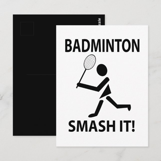 Badminton Smash it Sports Badminton Postkarte (Vorne/Hinten)