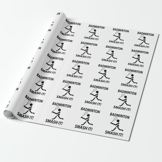 Badminton Smash It Sports Player Badminton Geschenkpapier (Ungerollt)