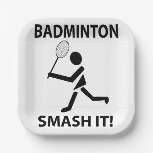 Badminton Smash It Sports Player Badminton Party Pappteller