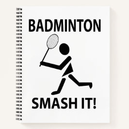 Badminton Smash It Sports Player Coach Badminton Notizbuch