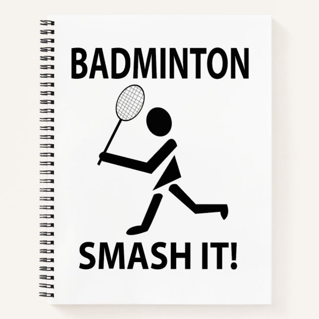 Badminton Smash It Sports Player Coach Badminton Notizbuch (Vorderseite)