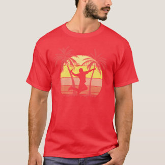 Badminton-Smash-Spieler Sommer Sonnenuntergang 80e T-Shirt