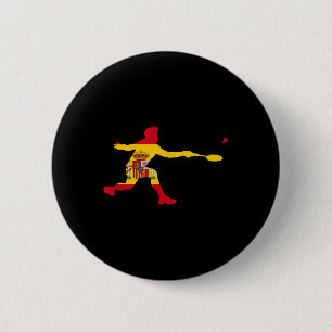 Badminton Spanische Flagge Schläger Federball Männ Button