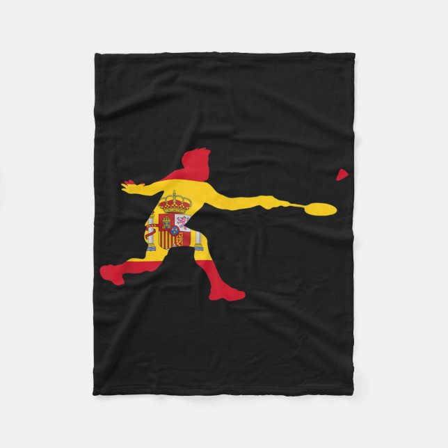 Badminton Spanish Flag Racquet Shuttle Men Player Fleecedecke (Vorderseite)