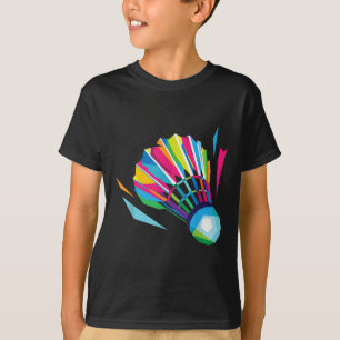 Badminton Spiel Federball Sport Badminton Pop Art T-Shirt