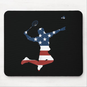 Badminton-Spieler American Flag Apparel Badminton Mousepad