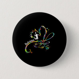 Badminton-Spieler Federballspieler Badminton  Button