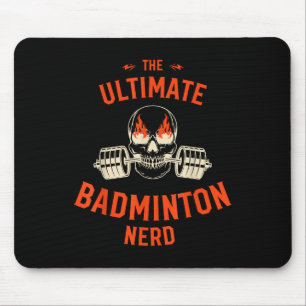 Badminton-Spieler Flammender Totenkopf Hantel Spor Mousepad