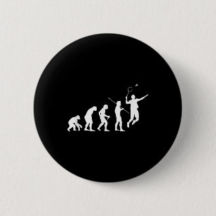 Badminton-Spieler-Geschenk Evolution Für Badminton Button