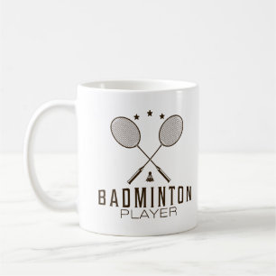 Badminton-Spieler mit Schlägern Minimalistisch Kaffeetasse