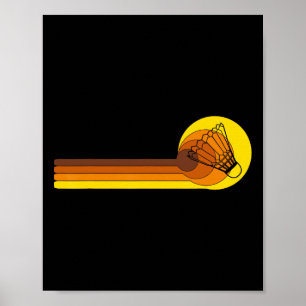 Badminton-Spieler-Spiel Shuttle 70er Jahr Vintag s Poster