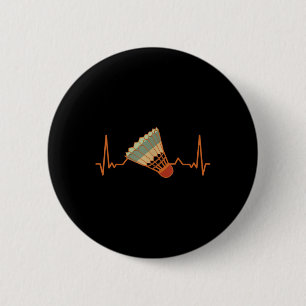 Badminton-Spieler Spiel Shuttlecock Lustig Retro B Button