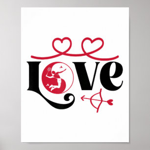 Badminton-Spieler-Spielhütte Yin-Yang-Liebe-Badmin Poster