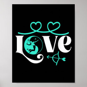 Badminton-Spieler-Spielhütte Yin-Yang-Liebe-Badmin Poster