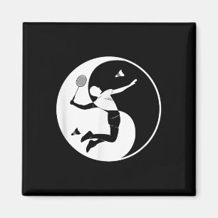 Badminton-Spieler-Spielhütte Yin-Yang-Symbol-Badm Magnet