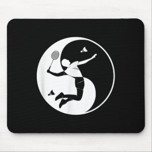 Badminton-Spieler-Spielhütte Yin-Yang-Symbol-Badm Mousepad