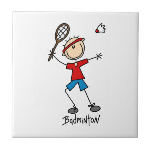 Badminton-Spieler T-Shirts und Geschenke Fliese