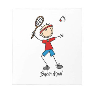 Badminton-Spieler-T-Shirts und Geschenke Notizblock