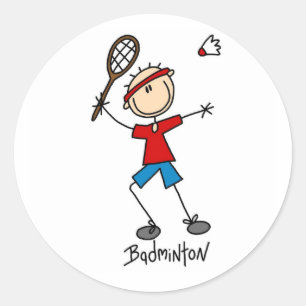 Badminton-Spieler-T - Shirts und Geschenke Runder Aufkleber