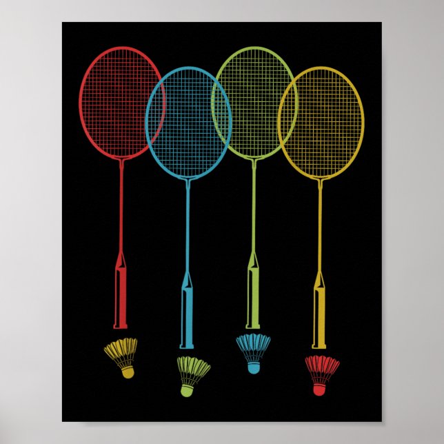 Badminton-Spieler-Team-Shuttle-Trainer-Match-Badmi Poster (Vorne)
