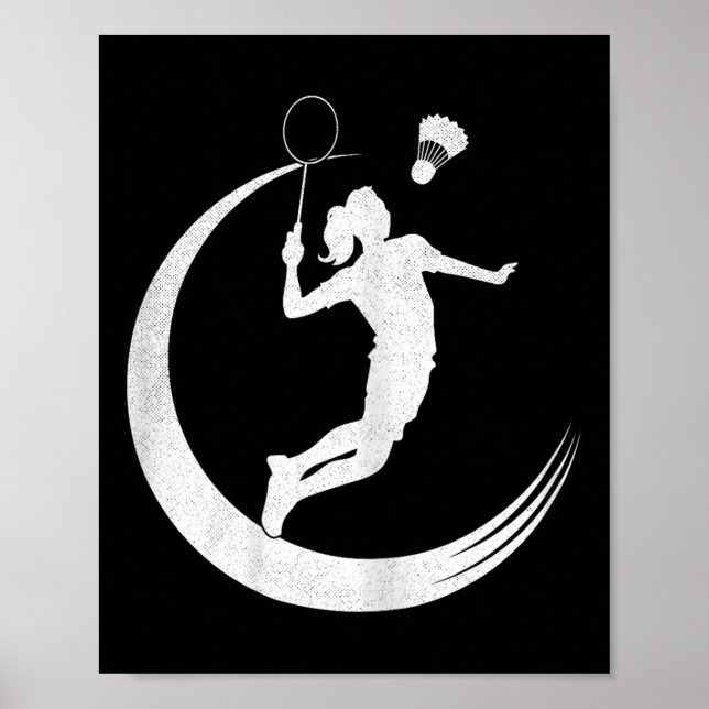 Badminton-Spieler Tee Shuttle Mädchen Shuttler Rom Poster (Vorne)