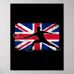 Badminton-Spieler Union Jack Großbritannien Uk Bri Poster