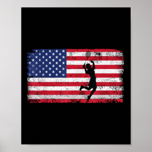 Badminton-Spieler USA-Flagge Für Männer Frauen Tra Poster
