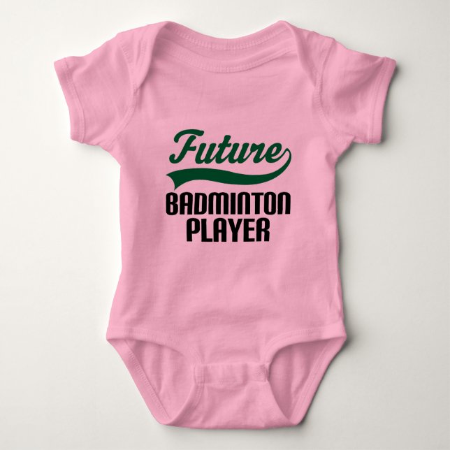 Badminton-Spieler (Zukunft) Baby Strampler (Vorderseite)