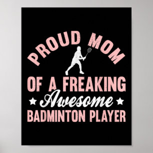 Badminton-Spielerin Shuttle-Mutter Poster