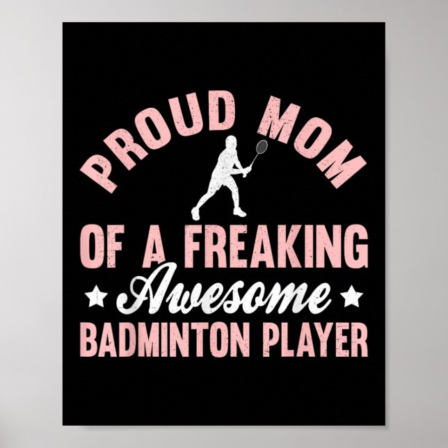 Badminton-Spielerin Shuttle-Mutter  Poster (Vorne)