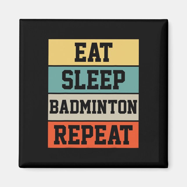 Badminton Sport Player Retro Funny Gift Magnet (Vorne)