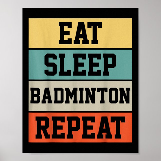 Badminton Sport Player Retro Funny Gift Poster (Vorne)