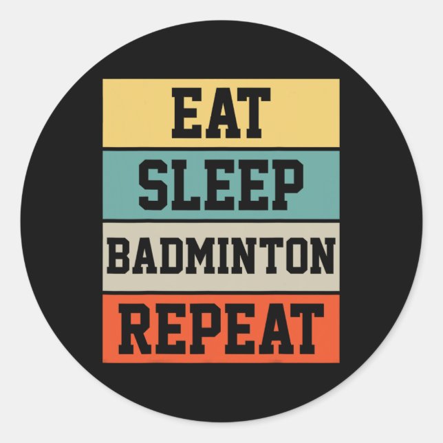 Badminton Sport Player Retro Funny Gift Runder Aufkleber (Vorderseite)