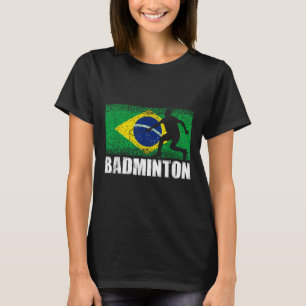 Badminton Sport, Retro Brasilien-Flagge, Brasilian T-Shirt
