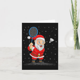 Badminton Sport Santa Claus spielt Badminton Chr Karte