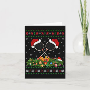 Badminton Sports Lover Xmas Santa Ugly Badminton C Karte