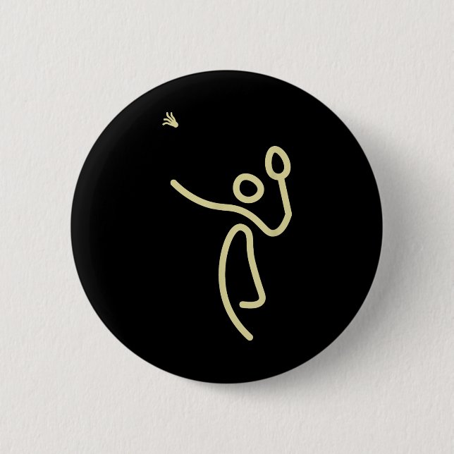 Badminton Stick Man – Shuttle Gift Idea  Button (Vorderseite)