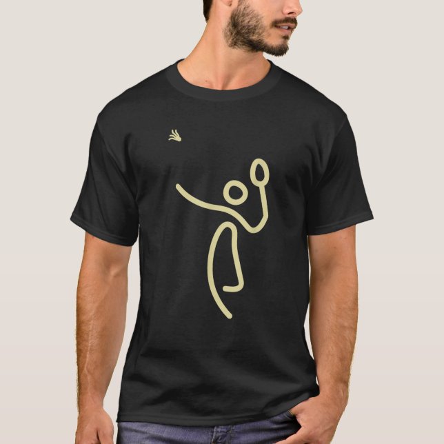 Badminton Stick Man Shuttlecock Geschenkidee T-Shirt (Vorderseite)