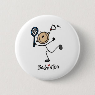 Badminton-Strichmännchen Button