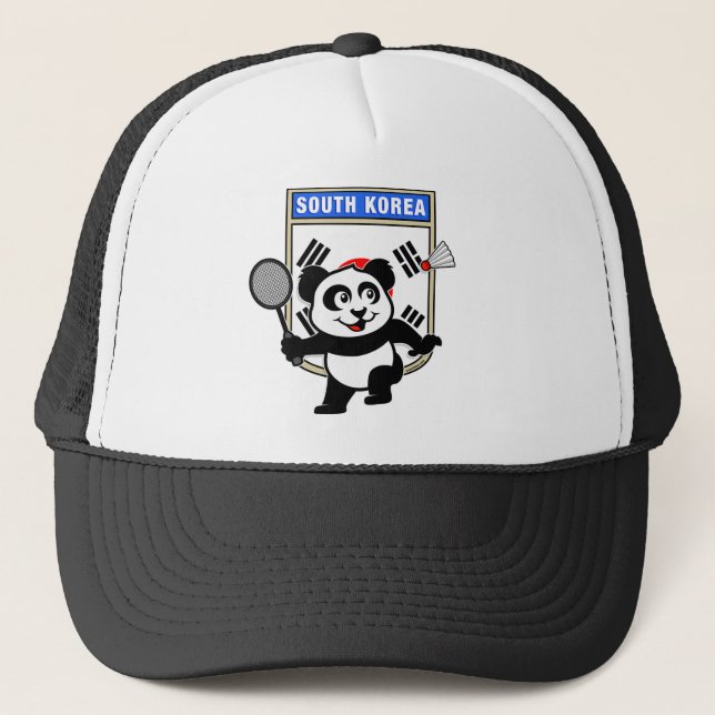 Badminton Südkorea Panda Truckerkappe (Vorderseite)