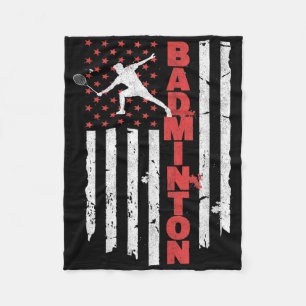 Badminton-Team Amerikanische Flagge USA Badminton  Fleecedecke