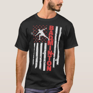 Badminton-Team Amerikanische Flagge USA Badminton T-Shirt