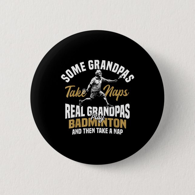Badminton-Team Oma Shuttle-Spieler Badminton  Button (Vorderseite)