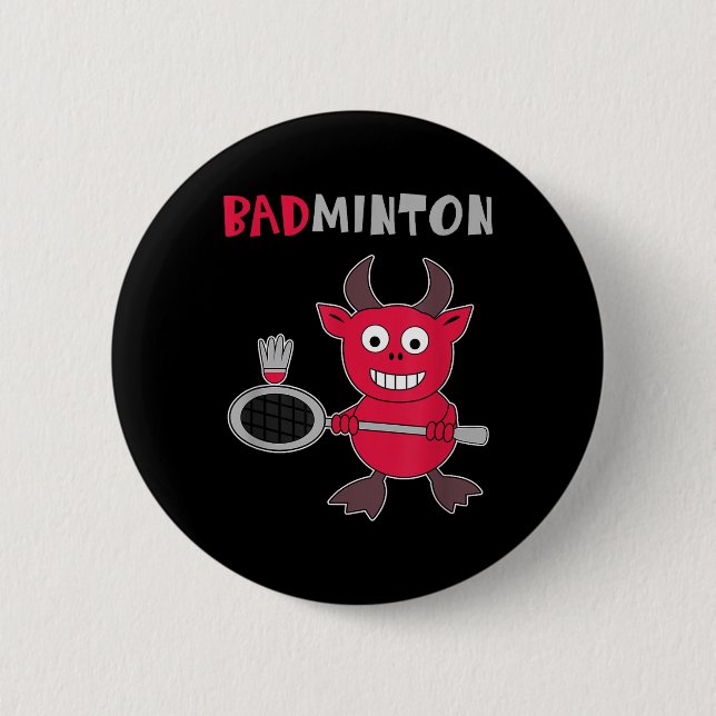 Badminton Teufel Badminton Spieler Shuttle Sport S Button (Vorderseite)